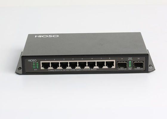 8 10/100/1000M RJ45 2 1000M SFP Port Gigabit Ethernet Switch 10 Port