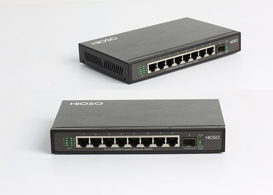 8 10/100/1000M RJ45 1 100/1000M SFP Uplink Ports Switch Jaringan Gigabit 9 port