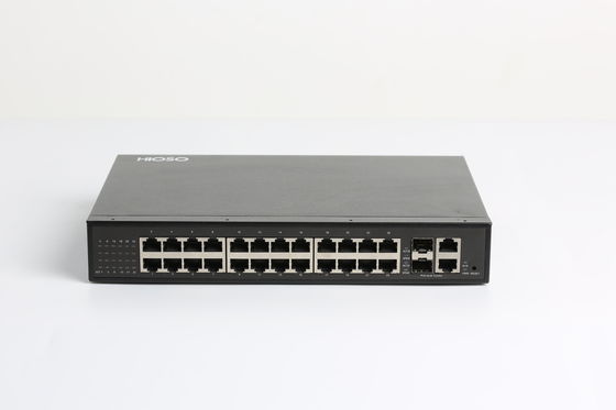 24 Port RJ45 10/100M 2 Port Kombinasi 1000M Sakelar Ethernet Rj45 26 Port