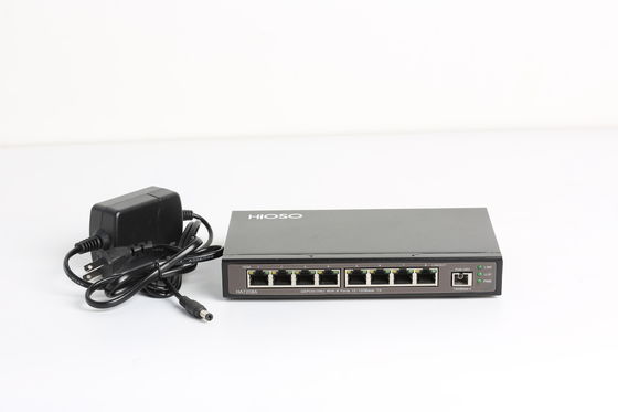 Hioso Industrial Switch 8 100 Mbps Auto Adapted POE Ports Epon Fiber Transmisi 20KM