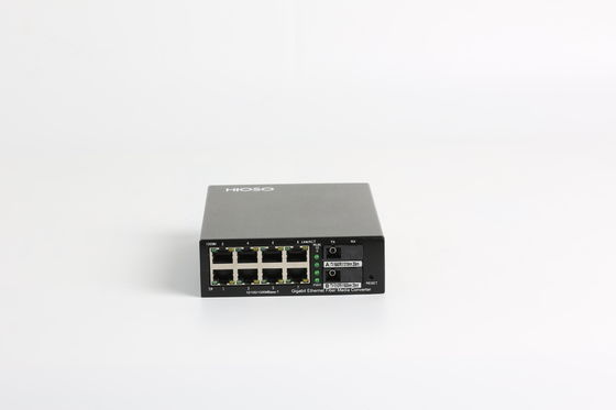 HiOSO 10/100/1000Mbps 1310nm Fiber Optic To Ethernet Converter 8 Port
