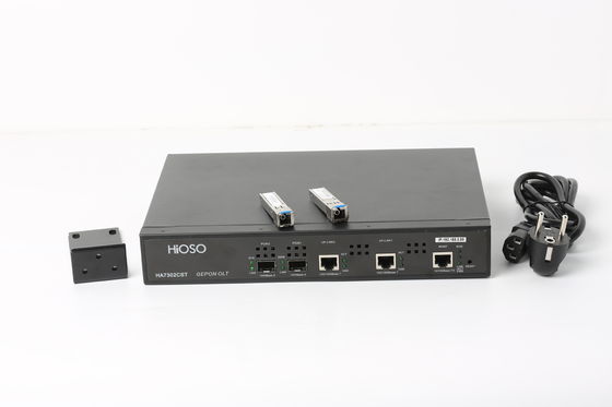 HiOSO Pizza Box Metal Epon Olt 2 Port Standalone 2 PON OLT Optical Line Terminal
