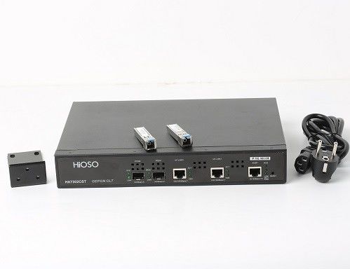 HiOSO HA7302CST Epon Olt 2 Port 2 Pon Olt Dengan 2 Modul SFP Px+++ Mendukung 1:128 Kompatibel