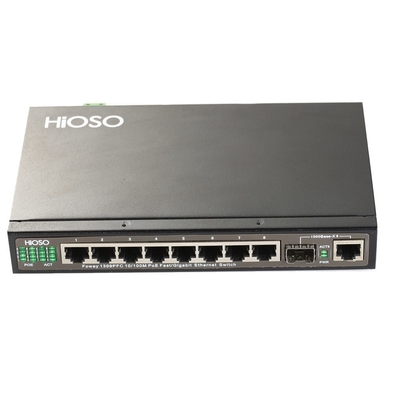 Poe Ethernet Switch Network 8 Port dengan 1 Gigabit Combo Port DC48V