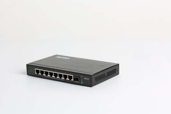 Poe Ethernet Switch Network 8 Port dengan 1 Gigabit Combo Port DC48V